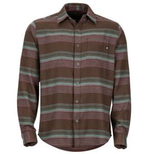 Mens Marmot Plaid Enfield Mid Weight Flannel Button Down Long Sleeve M Brown